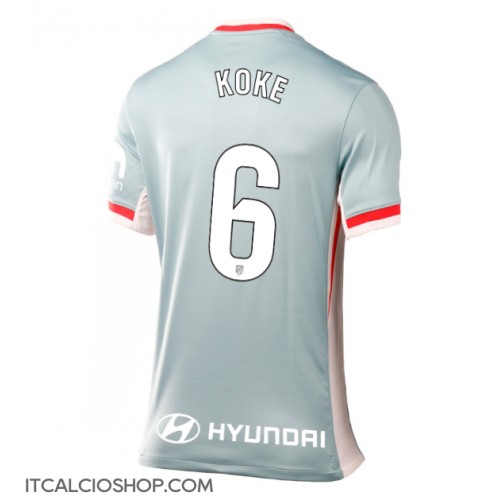 Atletico Madrid Koke #6 Seconda Maglia Femmina 2024-25 Manica Corta